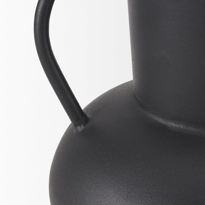 Tasya Small Matte Black Metal Vase Decor Mercana