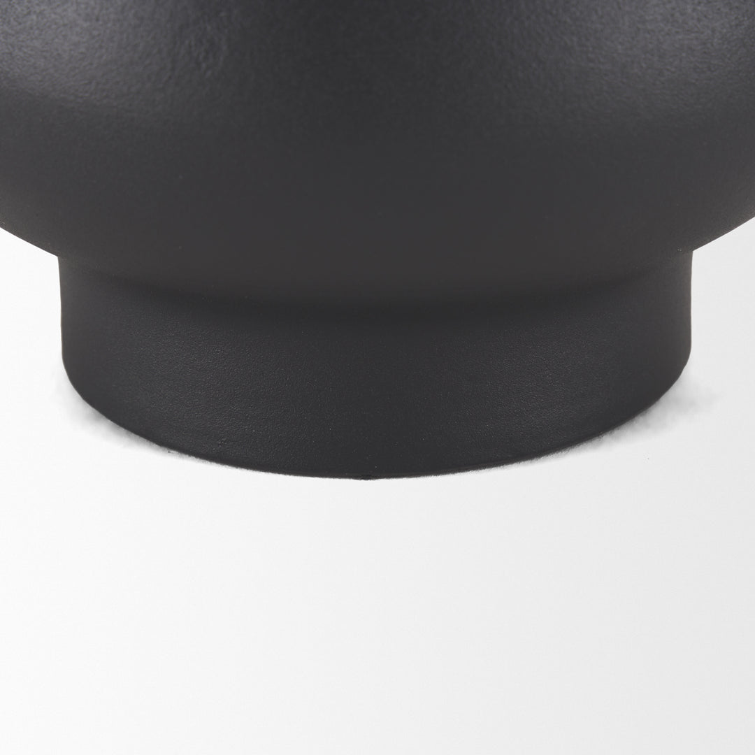 Tasya Small Matte Black Metal Vase Decor Mercana