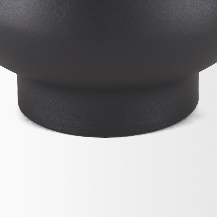 Tasya Small Matte Black Metal Vase Decor Mercana