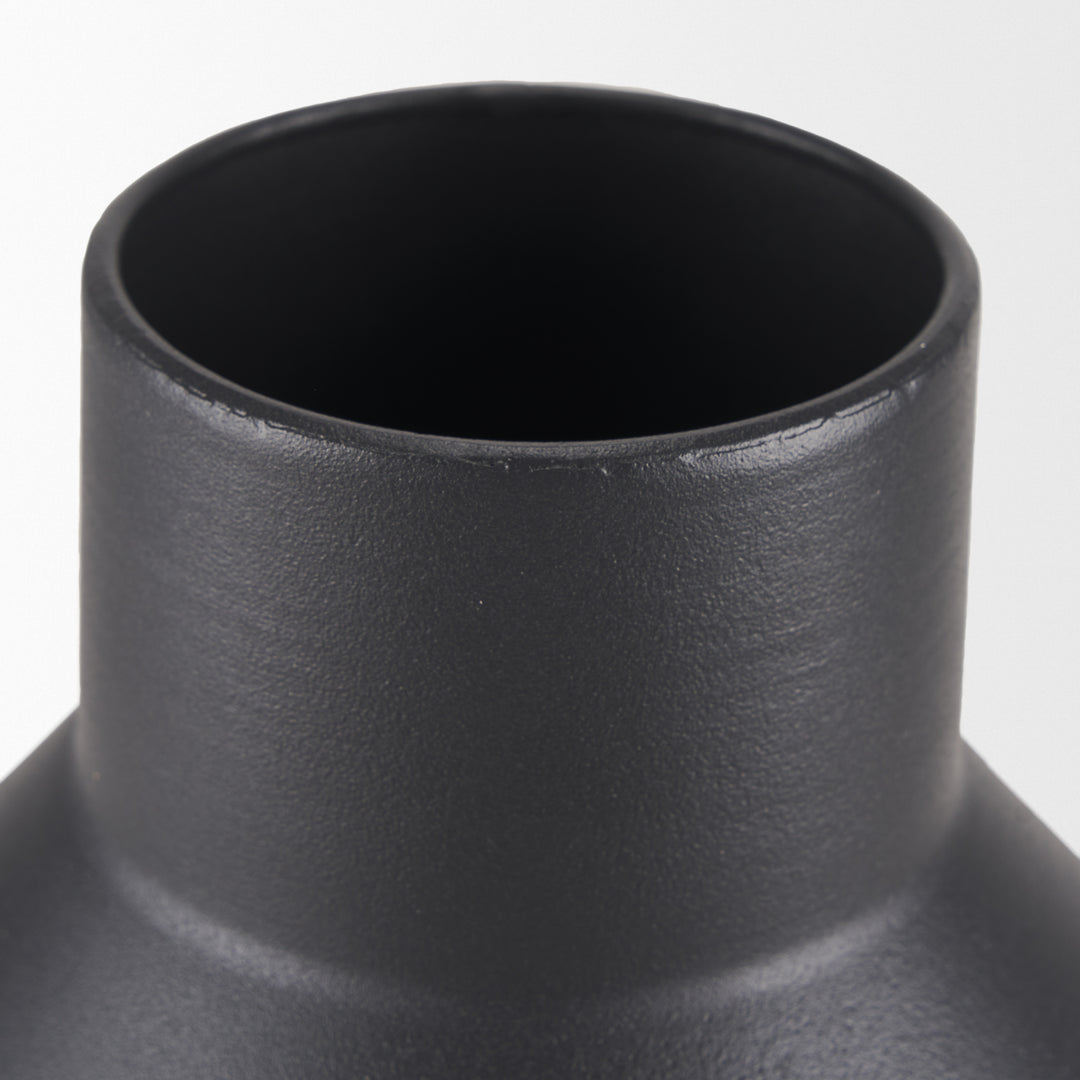 Tosca Small Matte Black Metal Vase Decor Mercana