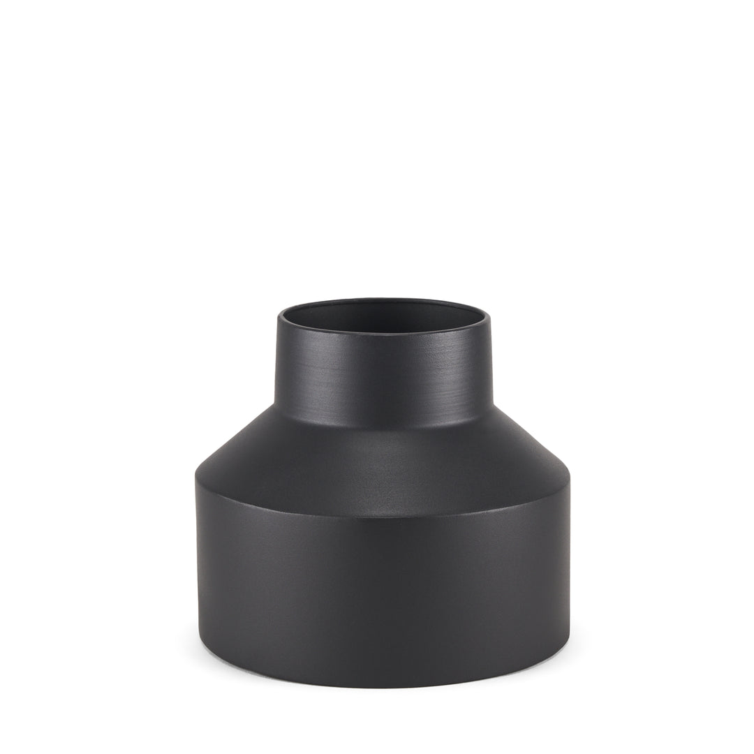 Tosca Medium Matte Black Metal Vase Decor Mercana