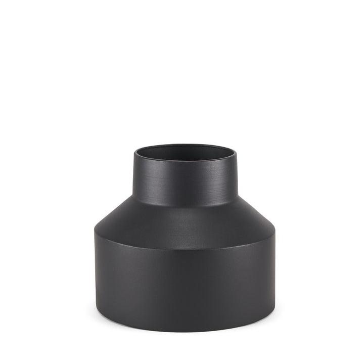 Tosca Medium Matte Black Metal Vase Decor Mercana