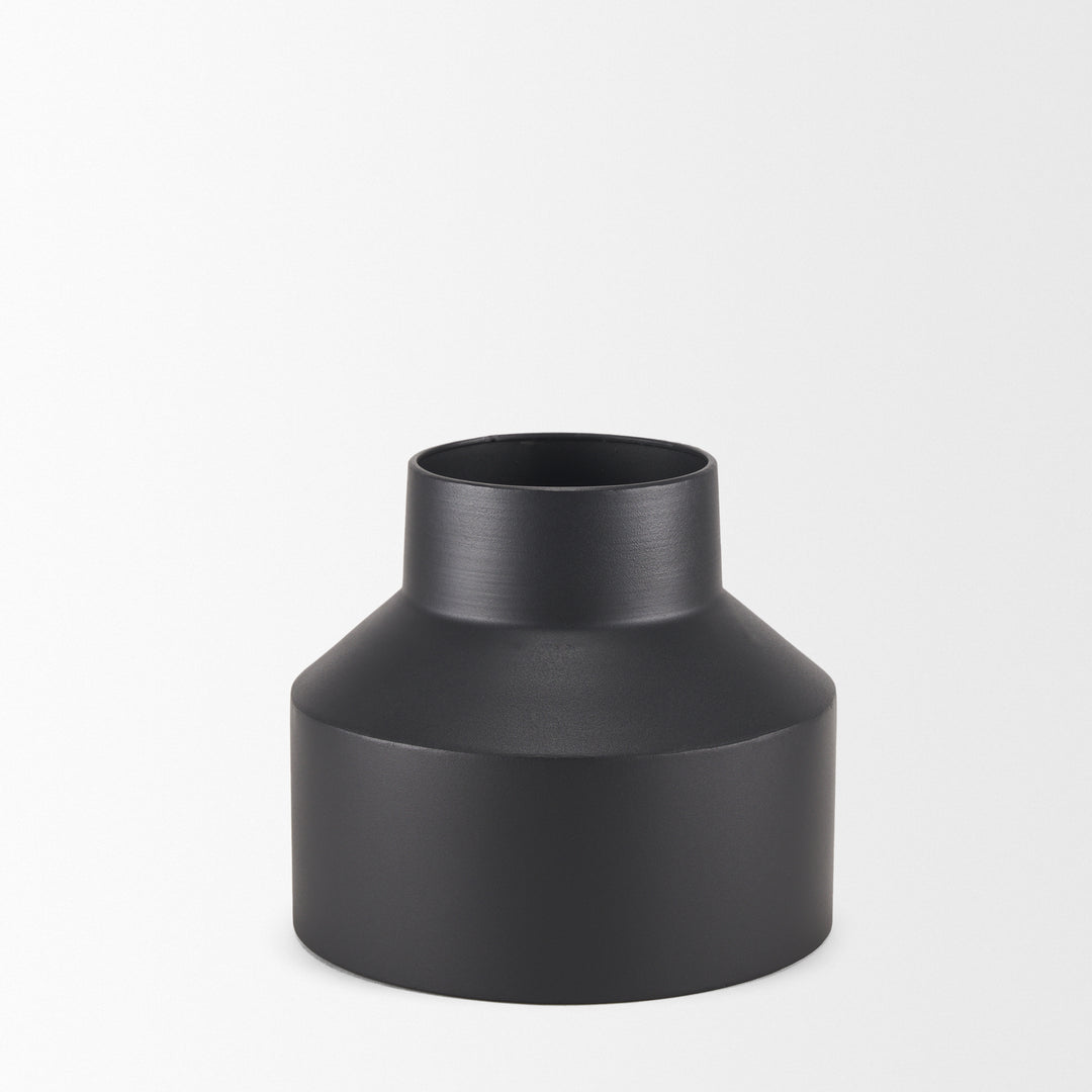 Tosca Medium Matte Black Metal Vase Decor Mercana