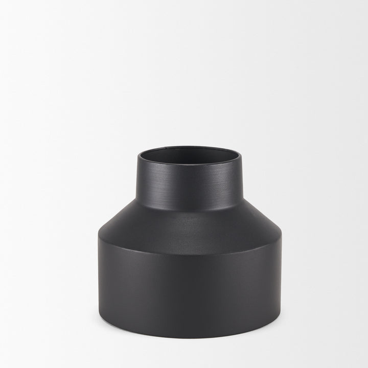 Tosca Medium Matte Black Metal Vase Decor Mercana