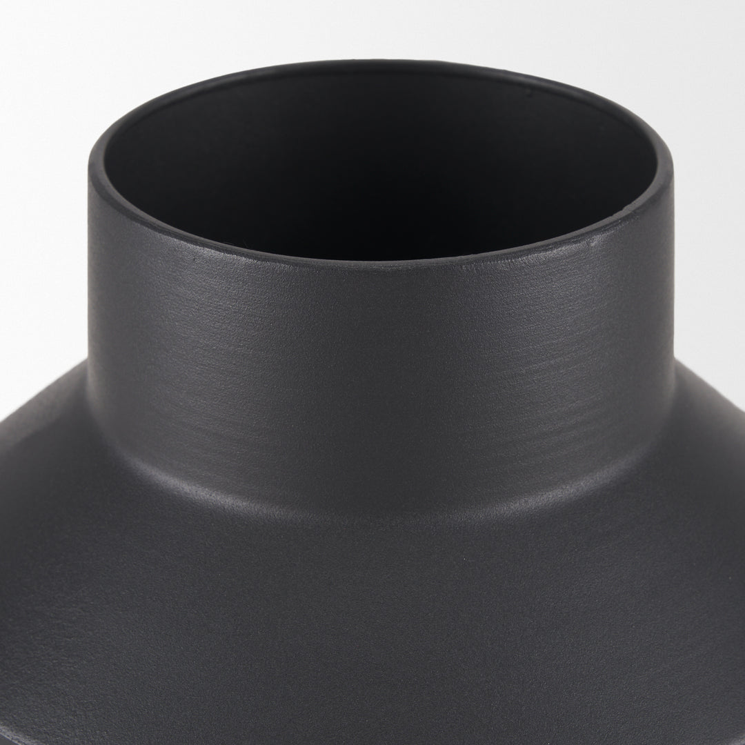 Tosca Medium Matte Black Metal Vase Decor Mercana