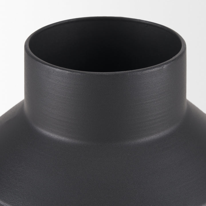 Tosca Medium Matte Black Metal Vase Decor Mercana