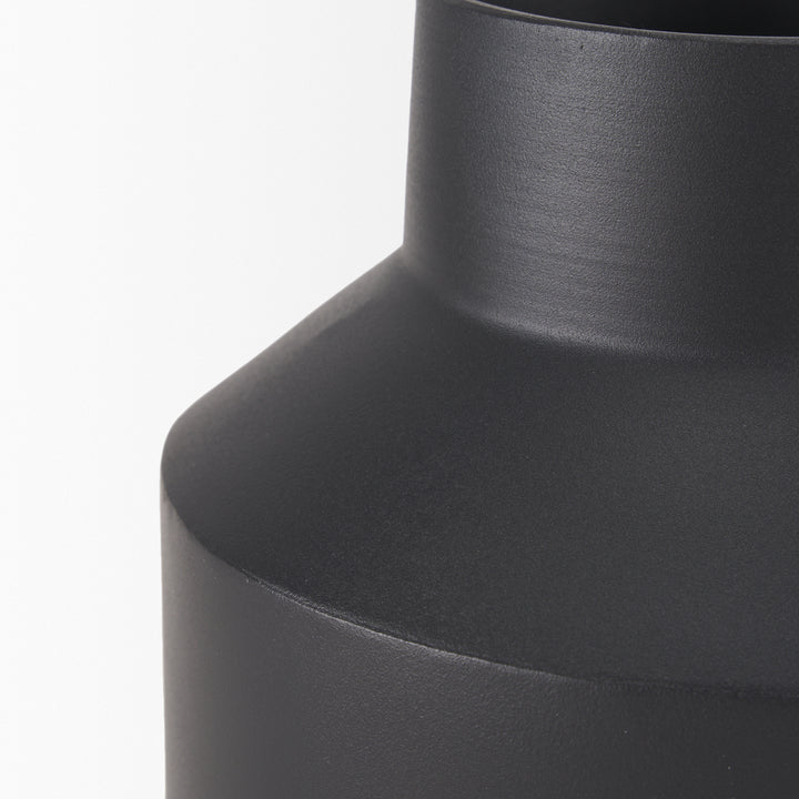 Tosca Medium Matte Black Metal Vase Decor Mercana