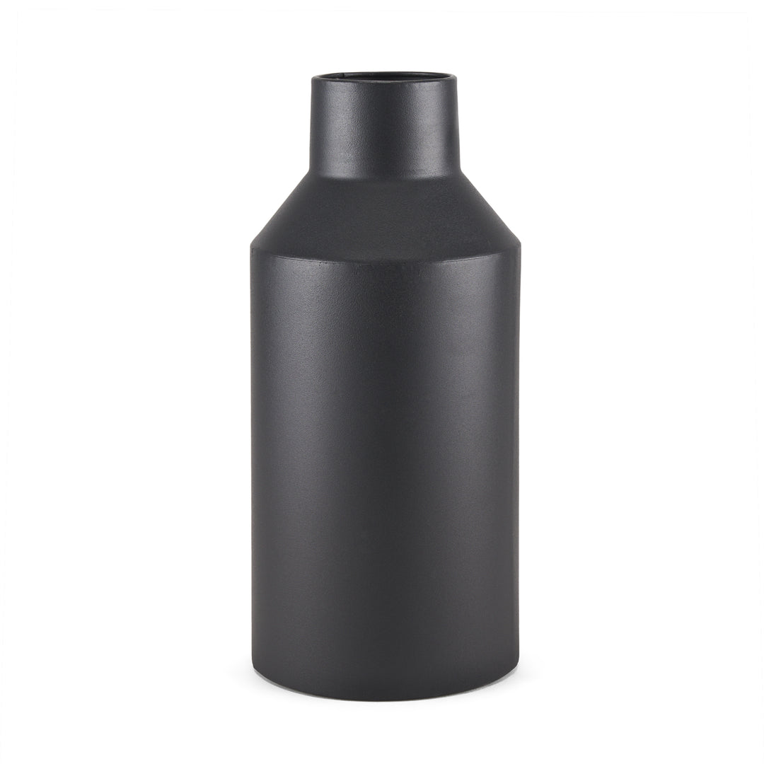 Tosca Tall Matte Black Metal Vase Decor Mercana