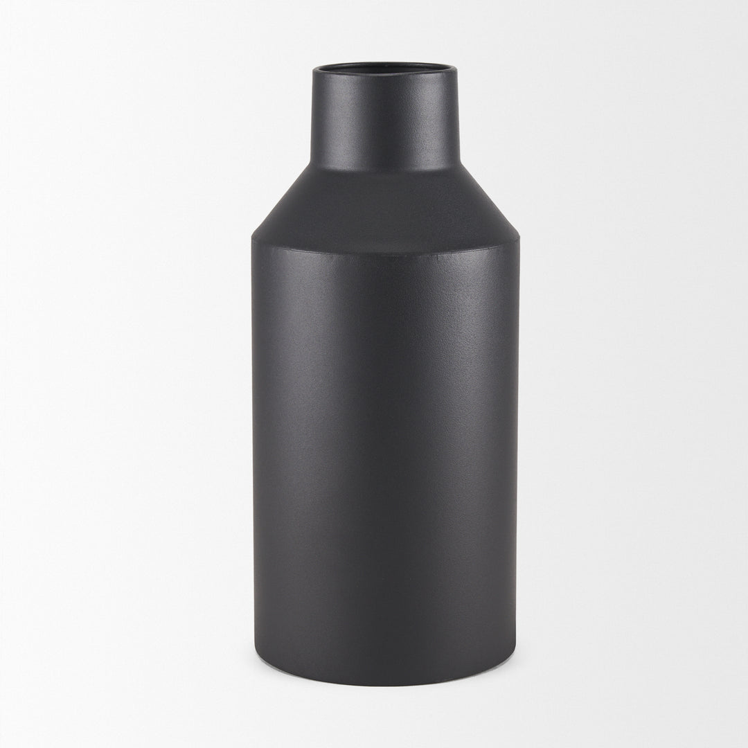 Tosca Tall Matte Black Metal Vase Decor Mercana