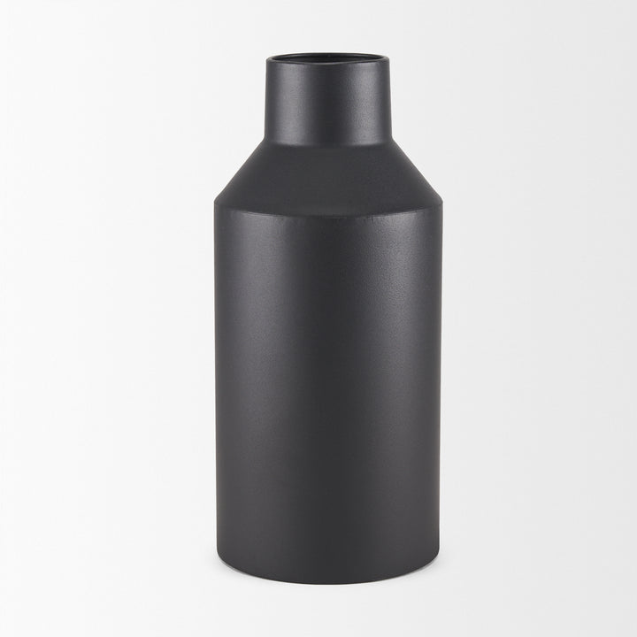 Tosca Tall Matte Black Metal Vase Decor Mercana