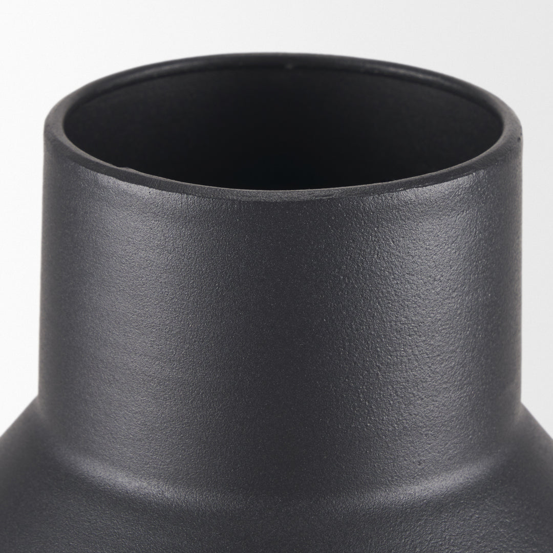 Tosca Tall Matte Black Metal Vase Decor Mercana
