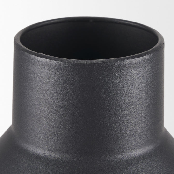 Tosca Tall Matte Black Metal Vase Decor Mercana
