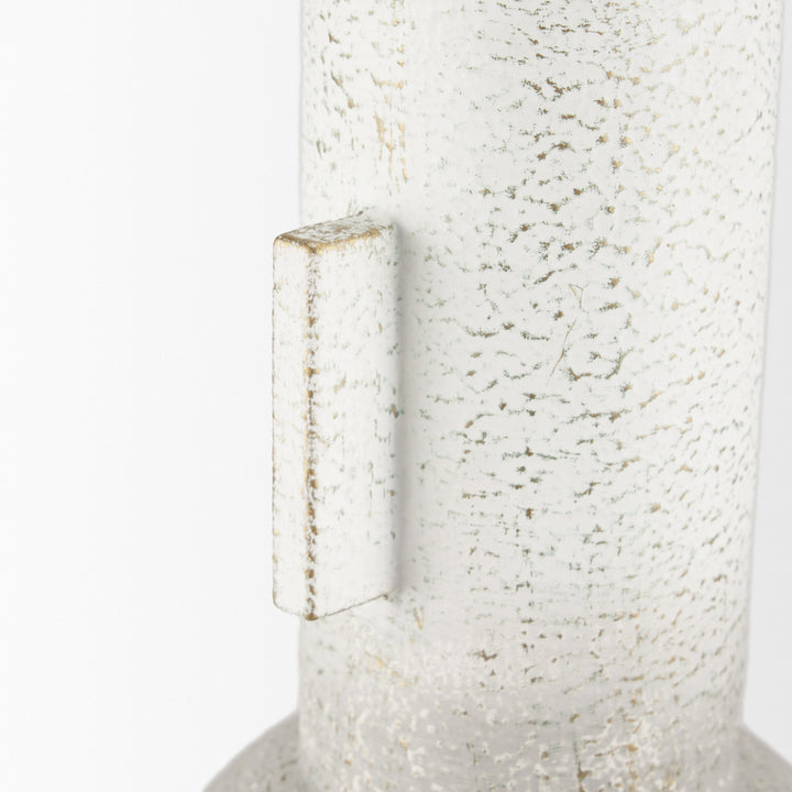 Torres Tall Textured Off White w/ Gold Metal Vase Decor Mercana
