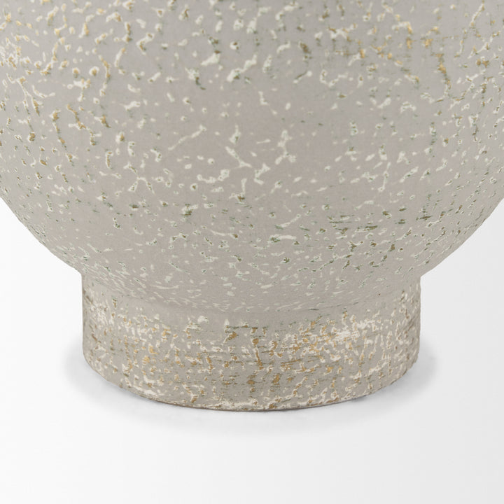 Torres Tall Textured Off White w/ Gold Metal Vase Decor Mercana