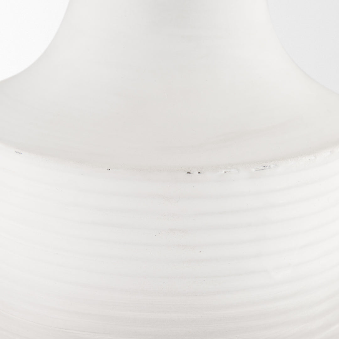 Toru Medium White w/ Grey Ombre Metal Vase Decor Mercana