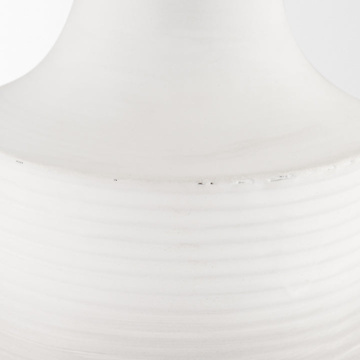 Toru Medium White w/ Grey Ombre Metal Vase Decor Mercana