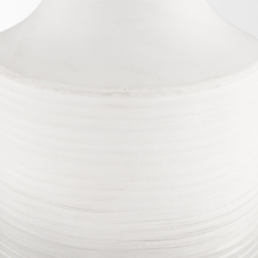 Toru Tall White w/ Grey Ombre Metal Vase Decor Mercana