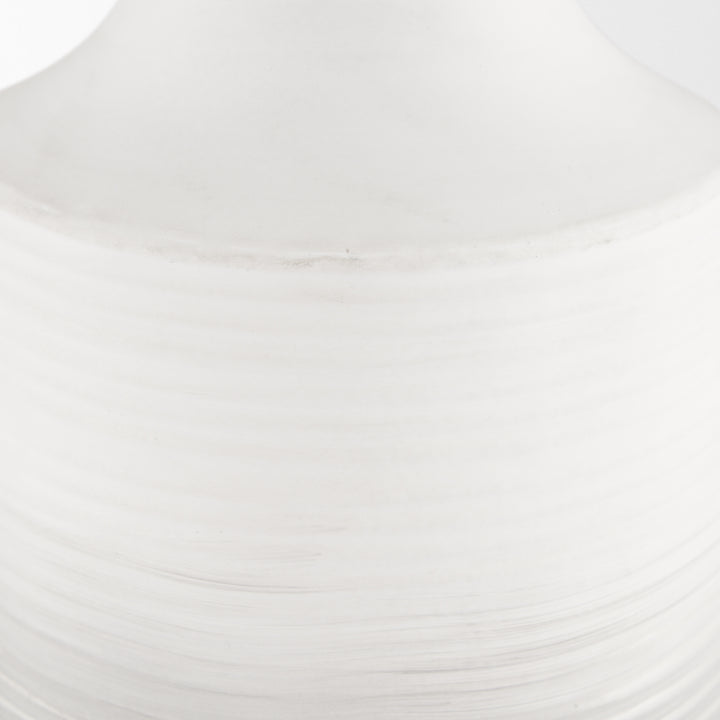 Toru Tall White w/ Grey Ombre Metal Vase Decor Mercana