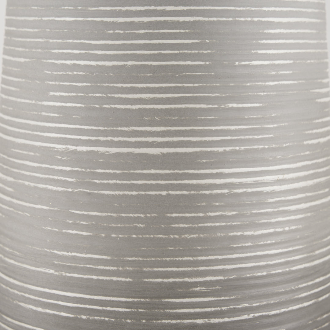 Toru Tall White w/ Grey Ombre Metal Vase Decor Mercana