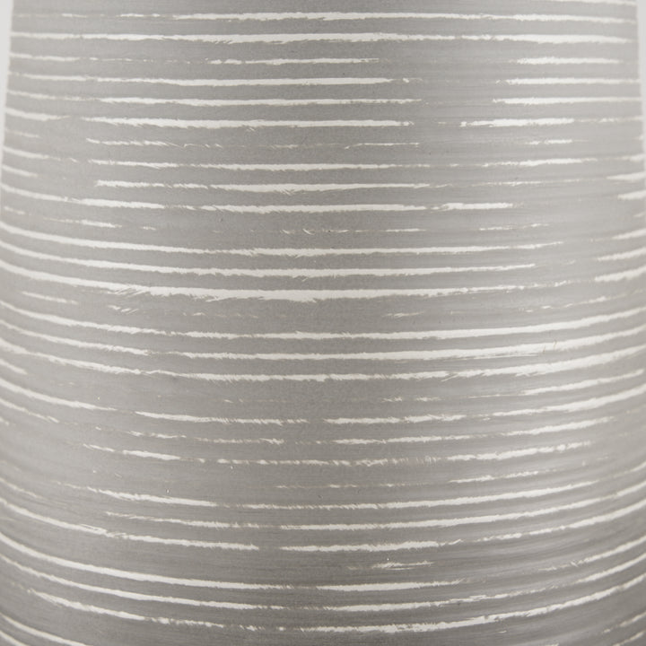 Toru Tall White w/ Grey Ombre Metal Vase Decor Mercana