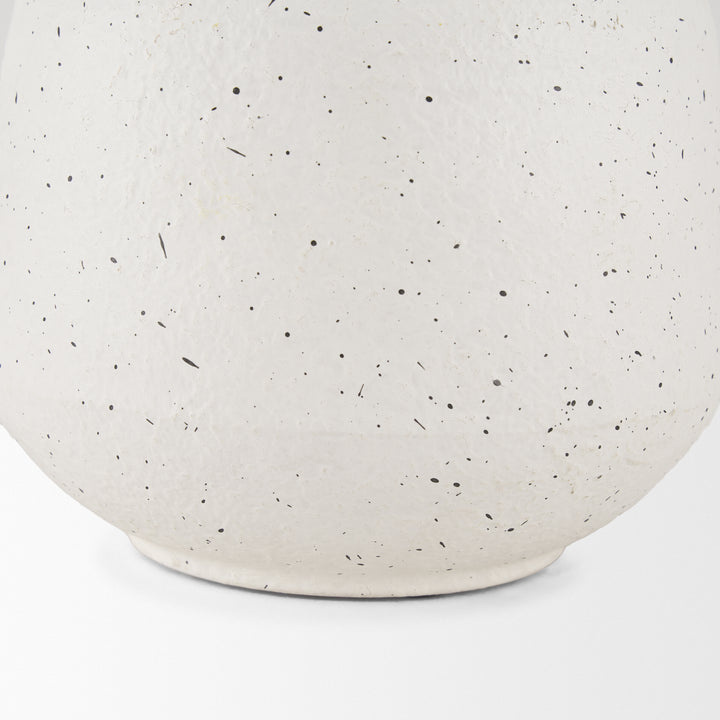 Treva Small White w/ Black Speckles Metal Vase Decor Mercana