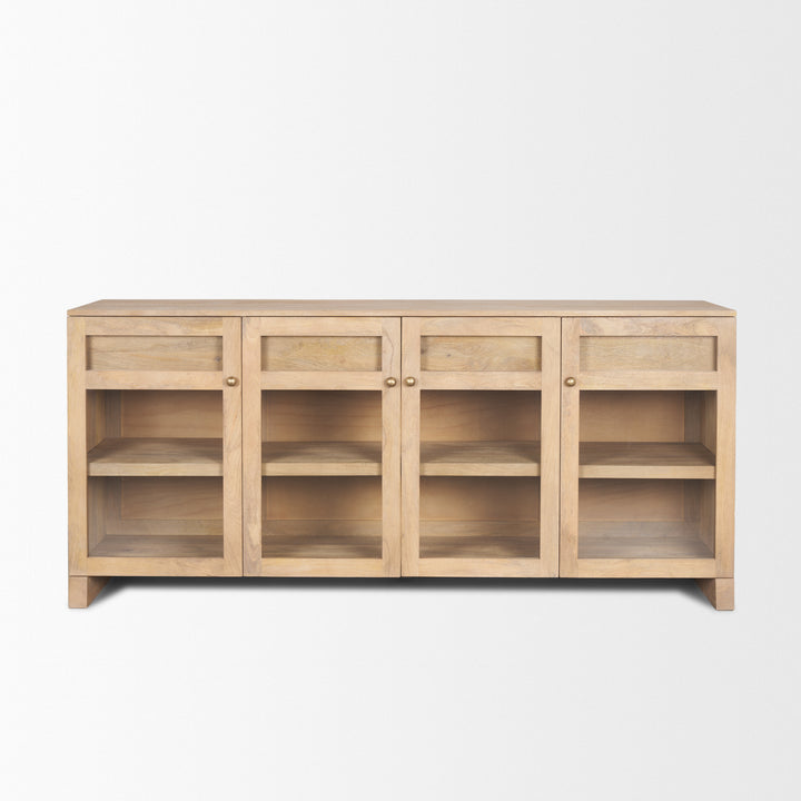 Suri Light Brown Wood w/ Glass Doors Sideboard Dining Room Mercana