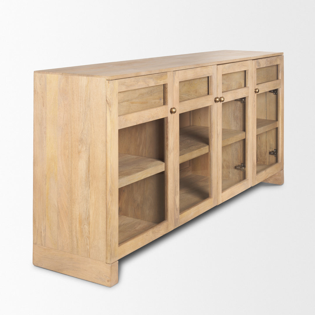 Suri Light Brown Wood w/ Glass Doors Sideboard Dining Room Mercana