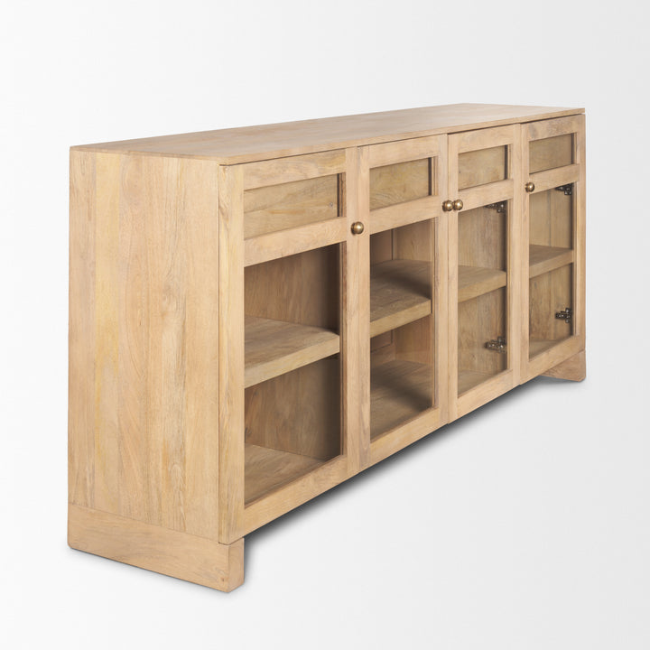 Suri Light Brown Wood w/ Glass Doors Sideboard Dining Room Mercana