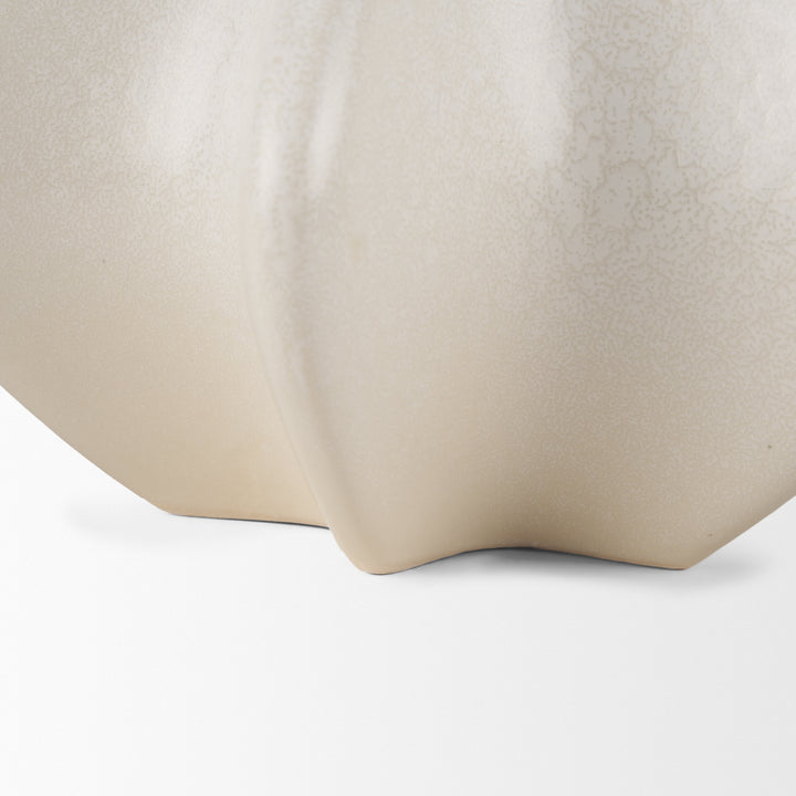 Ulrich Sculptural Cream Glazed Ceramic Vase Decor Mercana