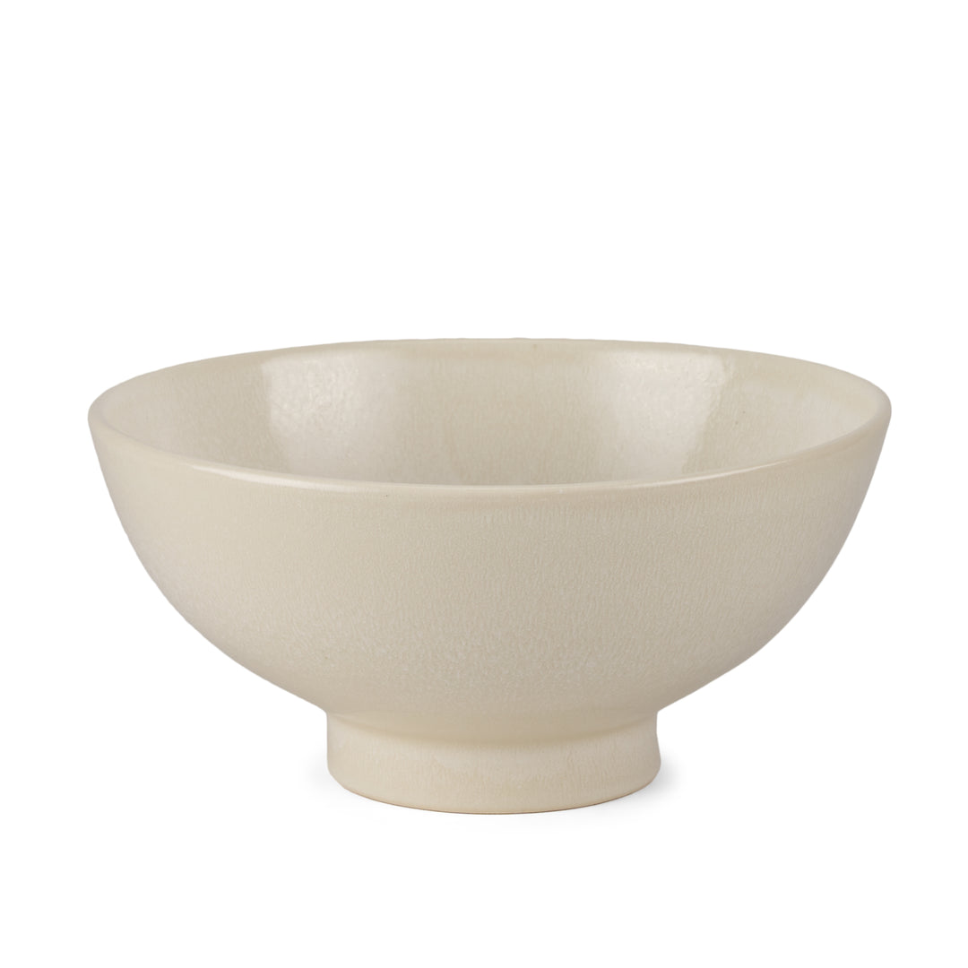 Tyren Cream Glazed Decorative Round Ceramic Bowl Decor Mercana