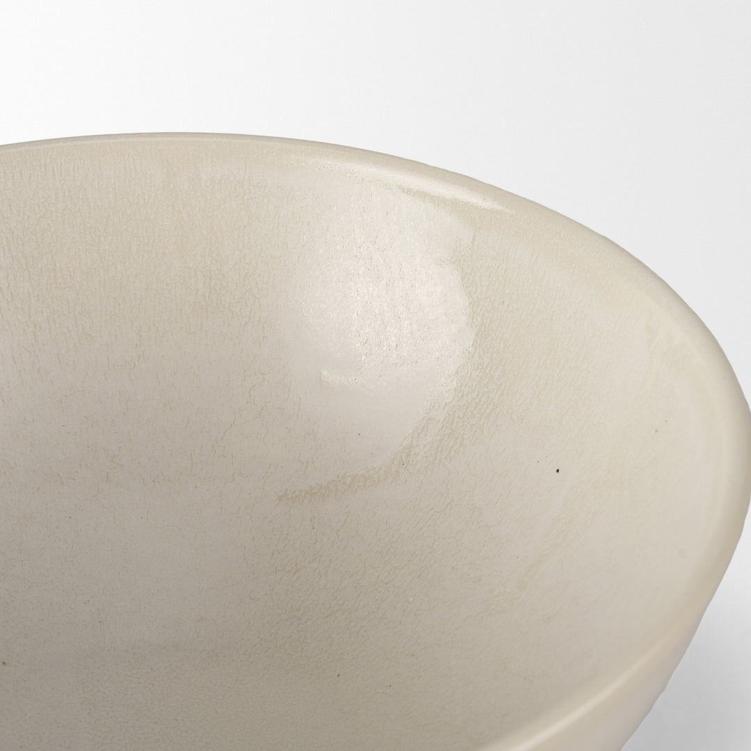 Tyren Cream Glazed Decorative Round Ceramic Bowl Decor Mercana