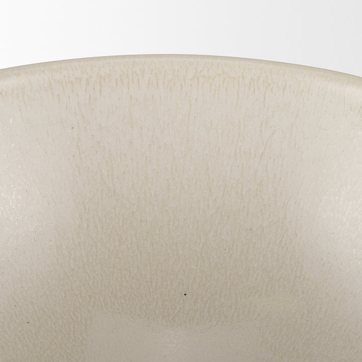 Tyren Cream Glazed Decorative Round Ceramic Bowl Decor Mercana