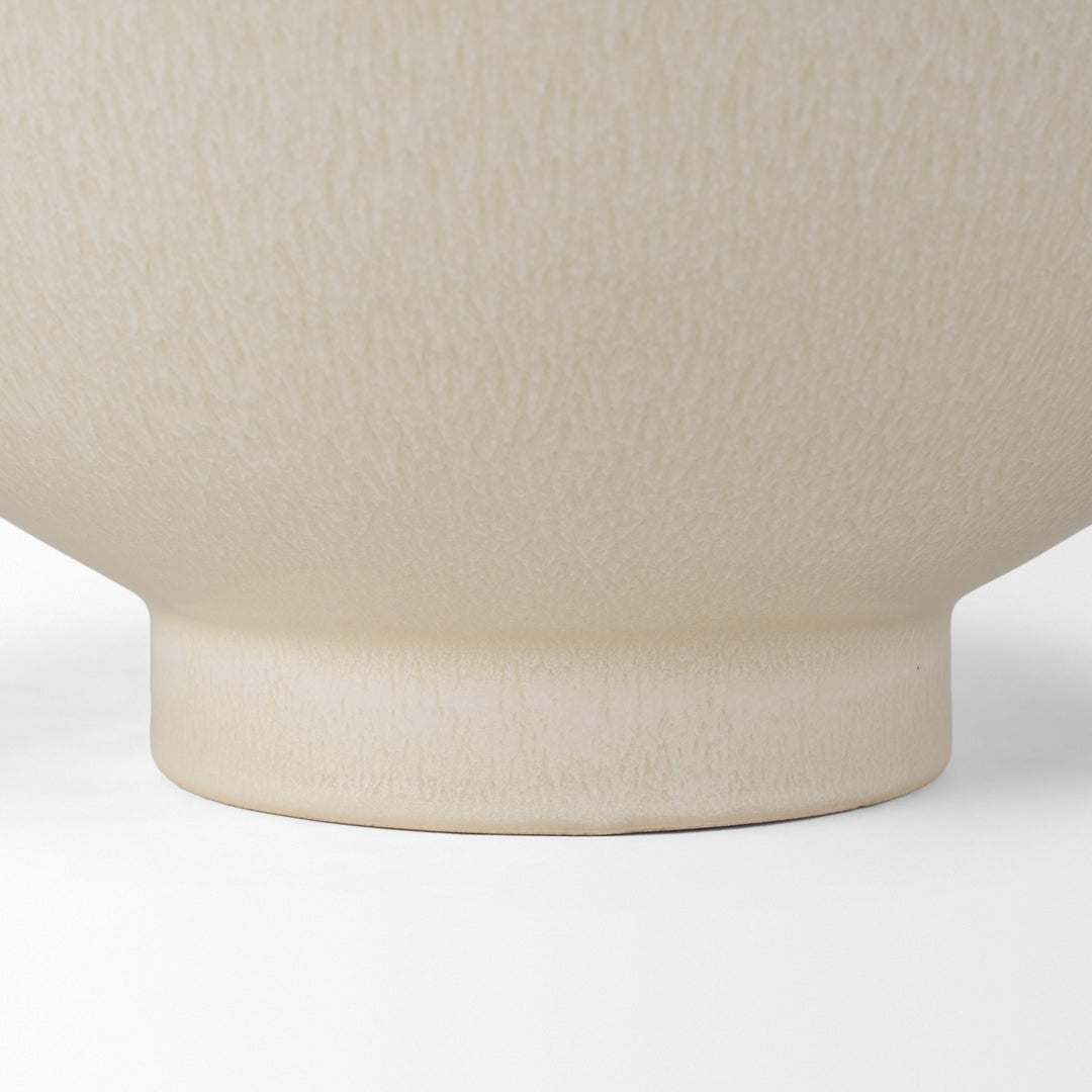 Tyren Cream Glazed Decorative Round Ceramic Bowl Decor Mercana