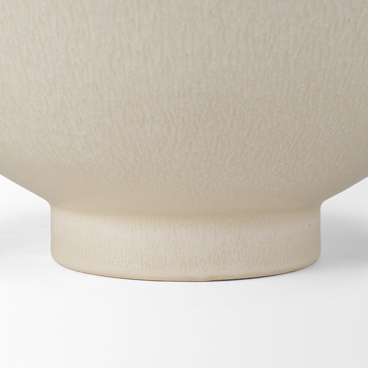 Tyren Cream Glazed Decorative Round Ceramic Bowl Decor Mercana