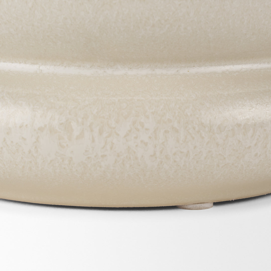 Twyla Short Cream Glazed Ring Pot Decor Mercana
