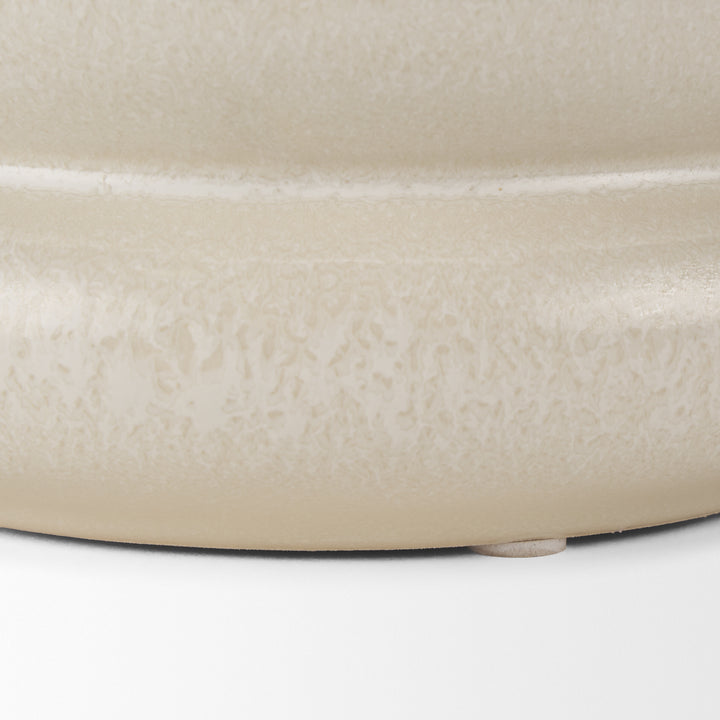 Twyla Short Cream Glazed Ring Pot Decor Mercana