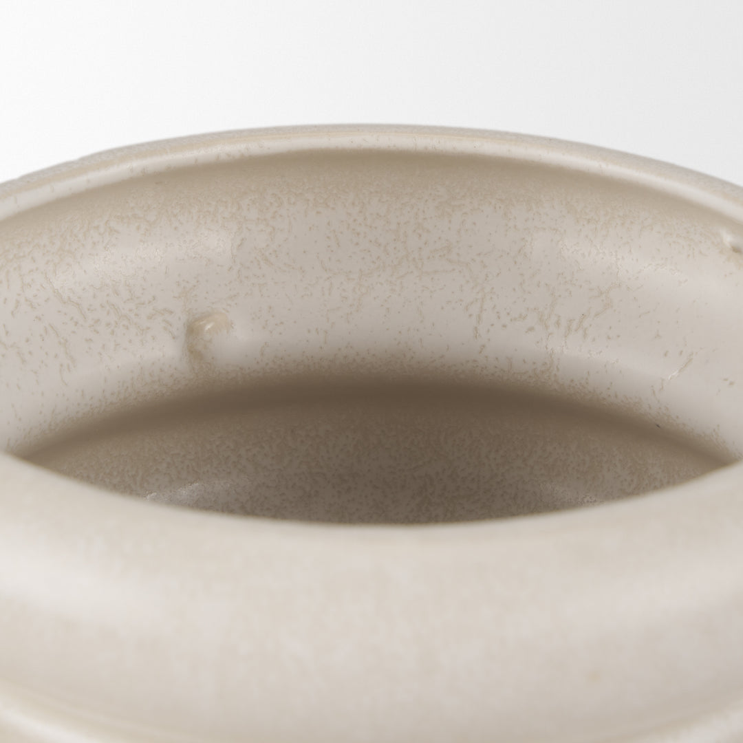 Twyla Tall Cream Glazed Ring Pot Decor Mercana