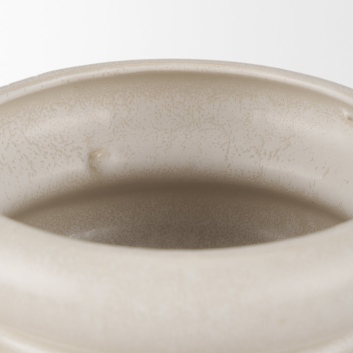 Twyla Tall Cream Glazed Ring Pot Decor Mercana
