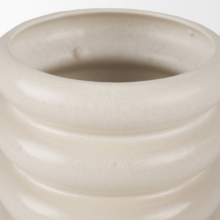 Twyla Tall Cream Glazed Ring Pot Decor Mercana