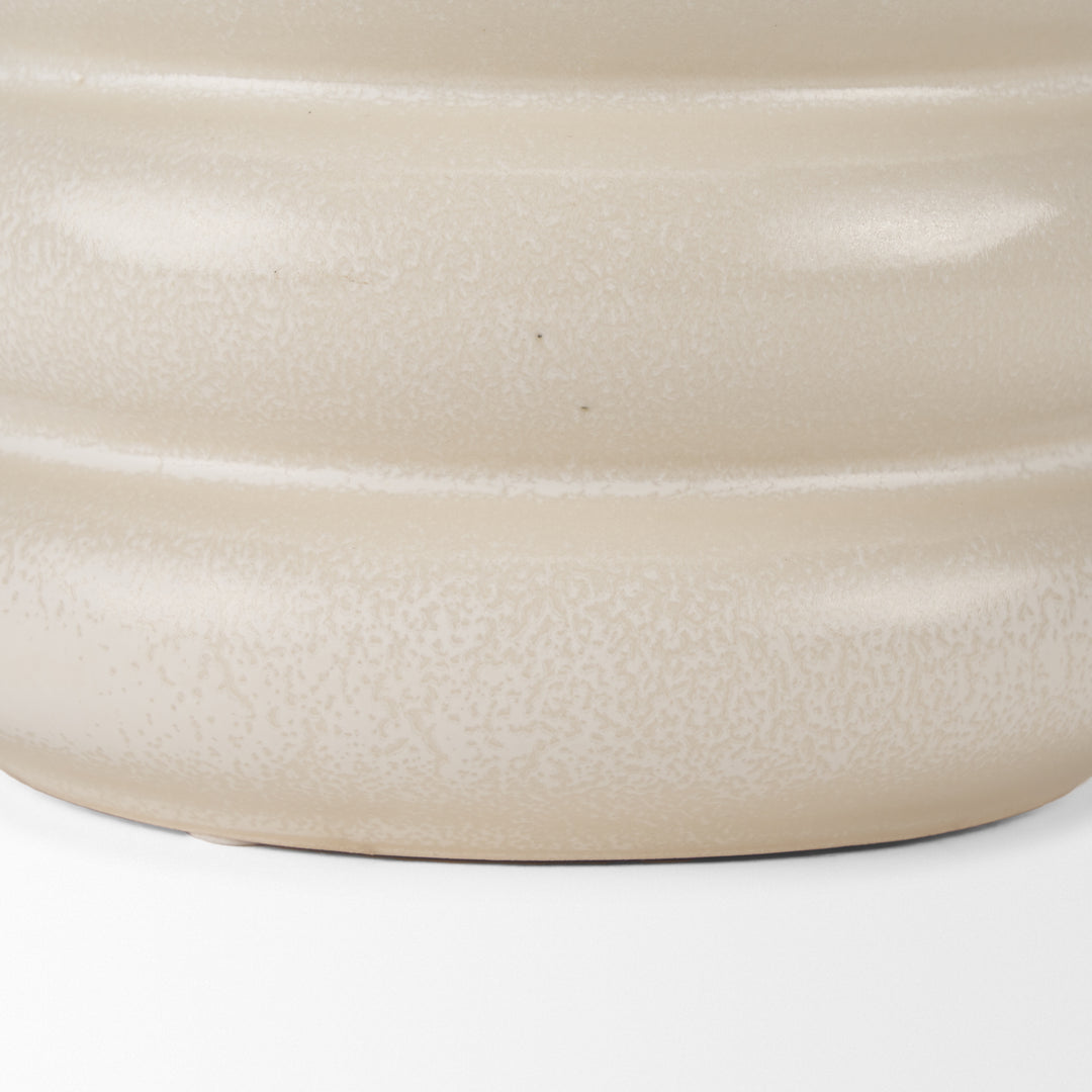 Twyla Tall Cream Glazed Ring Pot Decor Mercana