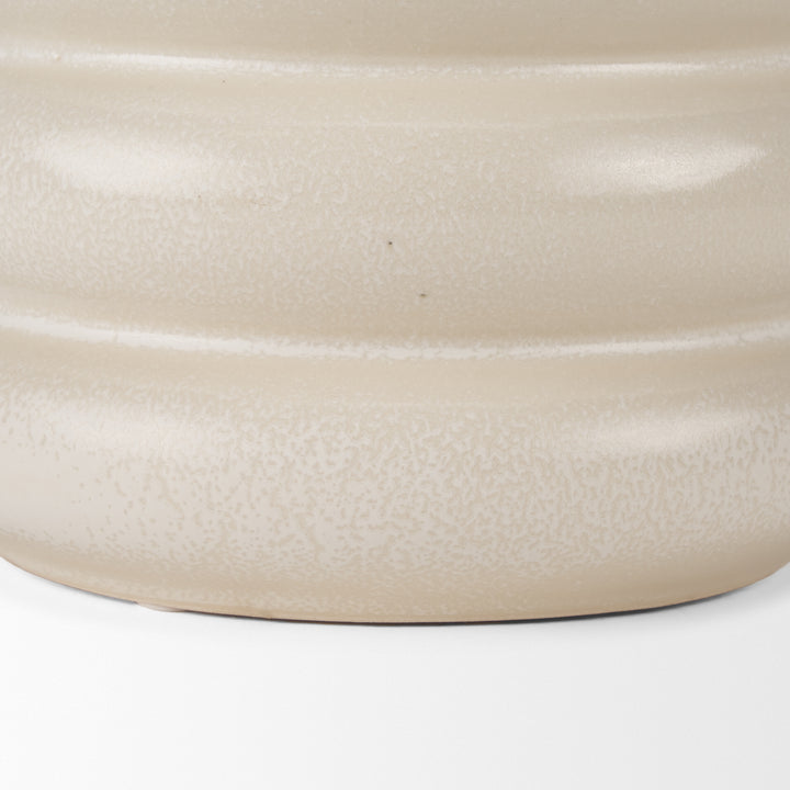 Twyla Tall Cream Glazed Ring Pot Decor Mercana