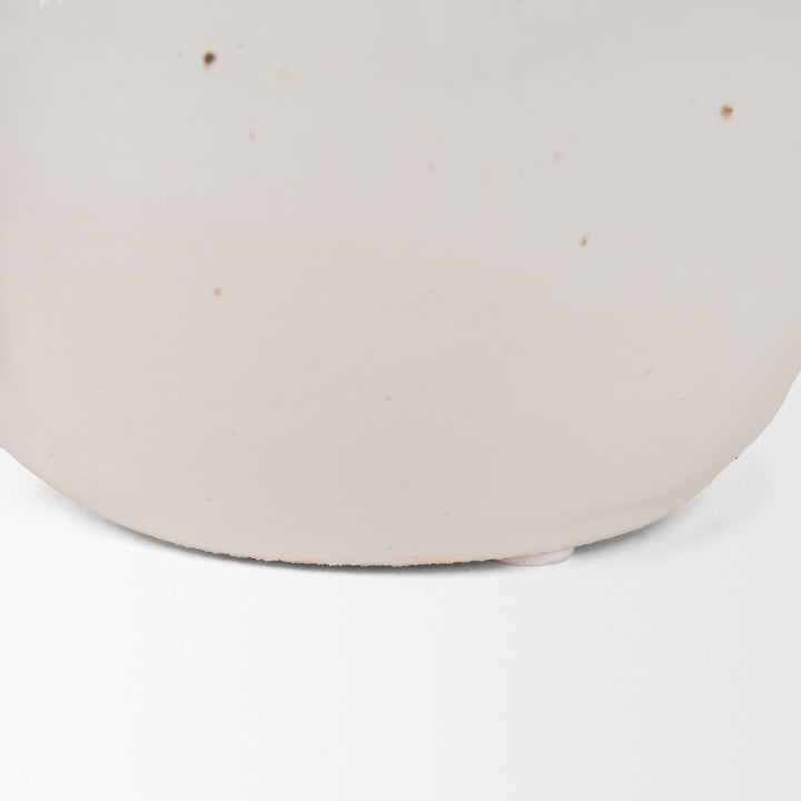 Urvi Short Off White Speckled Asymmetrical Ceramic Vase Decor Mercana