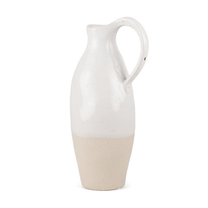 Valora Black Speckled Cream w/ Light Beige Ceramic Jug Decor Mercana
