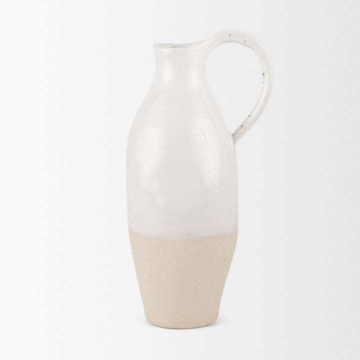 Valora Black Speckled Cream w/ Light Beige Ceramic Jug Decor Mercana