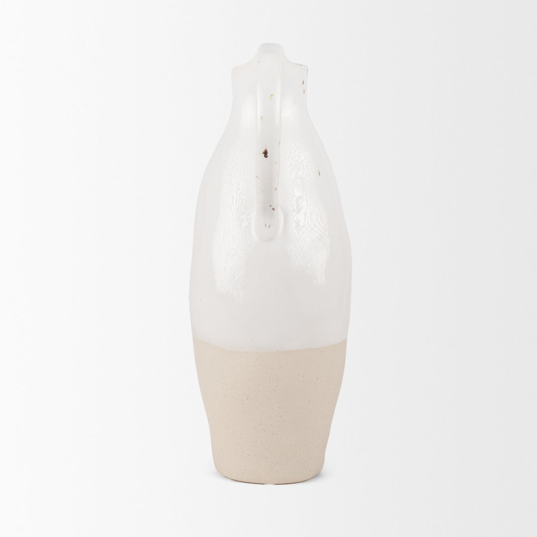 Valora Black Speckled Cream w/ Light Beige Ceramic Jug Decor Mercana