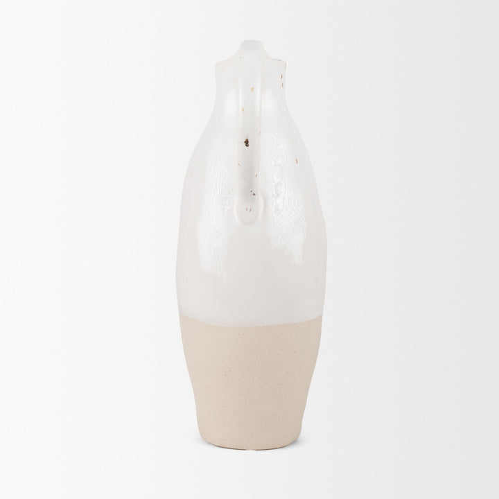 Valora Black Speckled Cream w/ Light Beige Ceramic Jug Decor Mercana
