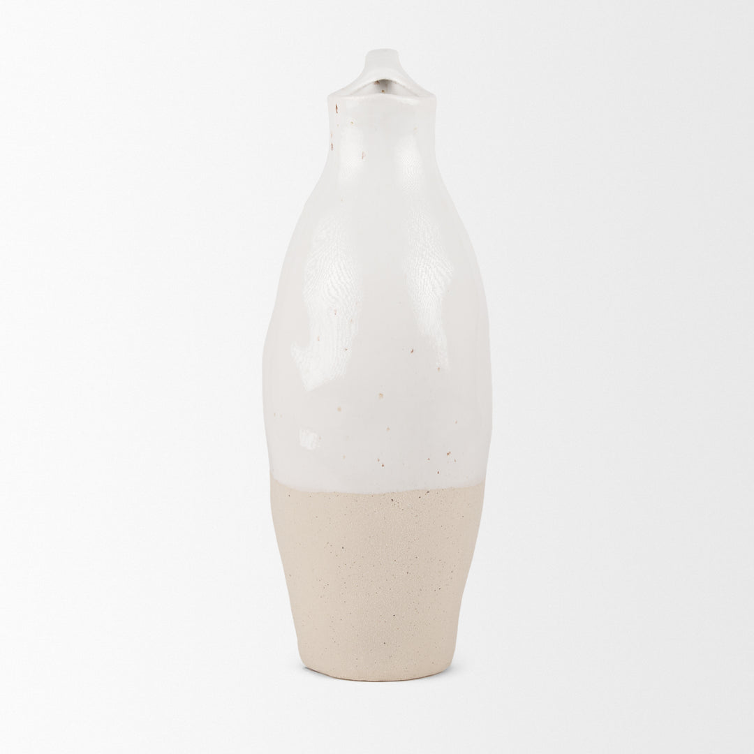 Valora Black Speckled Cream w/ Light Beige Ceramic Jug Decor Mercana