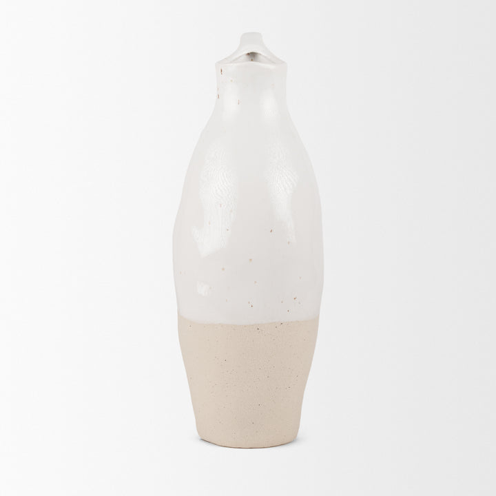 Valora Black Speckled Cream w/ Light Beige Ceramic Jug Decor Mercana