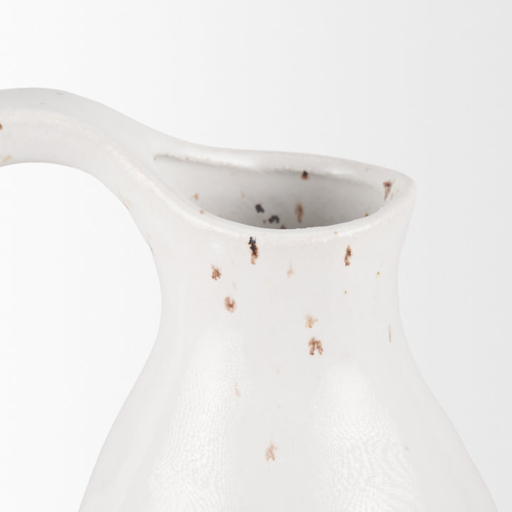 Valora Black Speckled Cream w/ Light Beige Ceramic Jug Decor Mercana