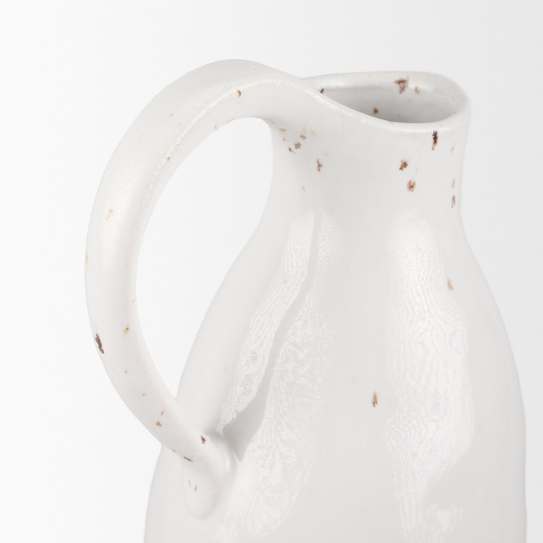 Valora Black Speckled Cream w/ Light Beige Ceramic Jug Decor Mercana
